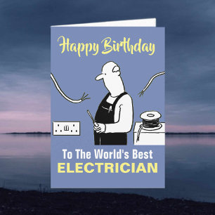 The Word's Best Electrician Happy Birthday Card
