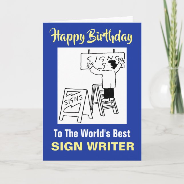 The Word's Best Sign Writer Card (Front)