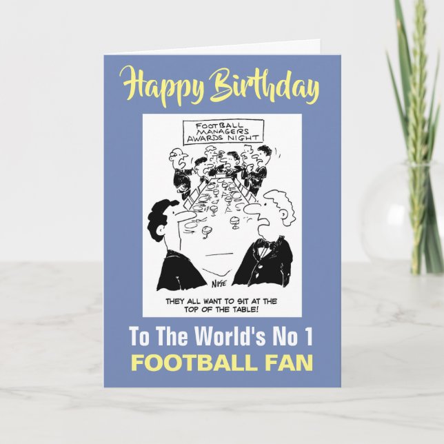 The Word's No 1 Football Fan - Happy Birthday Card (Front)