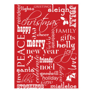 Merry Christmas Word Cards &amp; Invitations | Zazzle.com.au