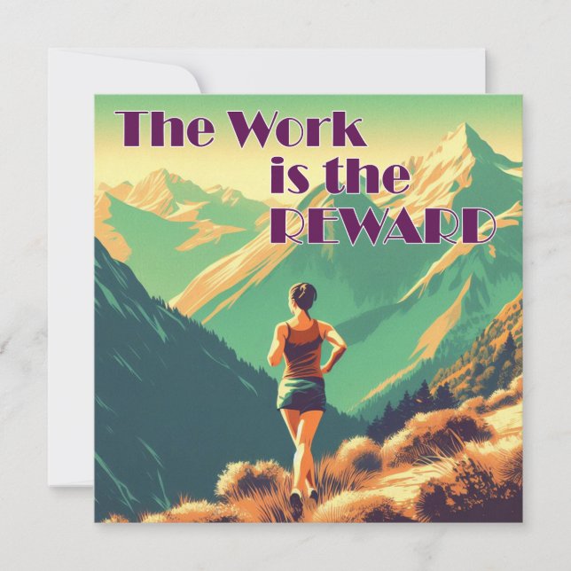 The Work Is The Reward Woman Runner Mountains (Front)