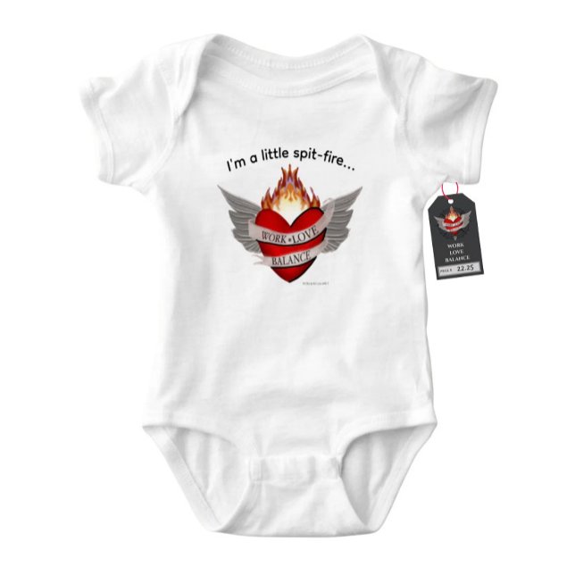 The WORK LOVE BALANCE Spit-fire Baby Bodysuit (Creator Uploaded)