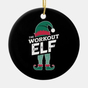 The Workout Elf Group Matching Family Christmas Ceramic Ornament