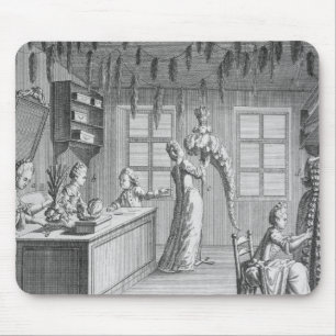 The workshop of a dressmaker, illustration from th mouse pad