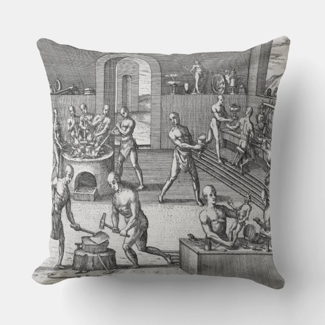 The workshop of Atahualpa's goldsmiths in Quito, f Cushion (Front)