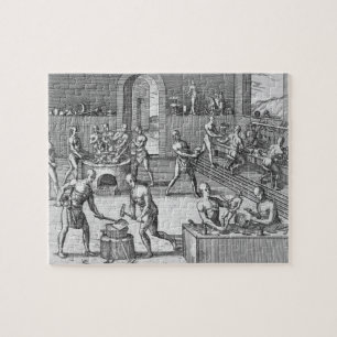 The workshop of Atahualpa's goldsmiths in Quito, f Jigsaw Puzzle