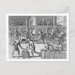 The workshop of Atahualpa's goldsmiths in Quito, f Postcard