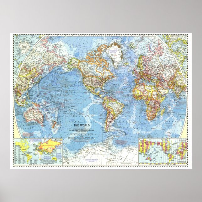 " The World: 1960 Detailed MAP ... Poster (Front)