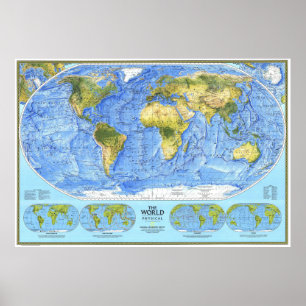 " The World: 1994 Physical MAP ... Poster