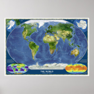" The World: 2008/present - Satellite map ... Poster
