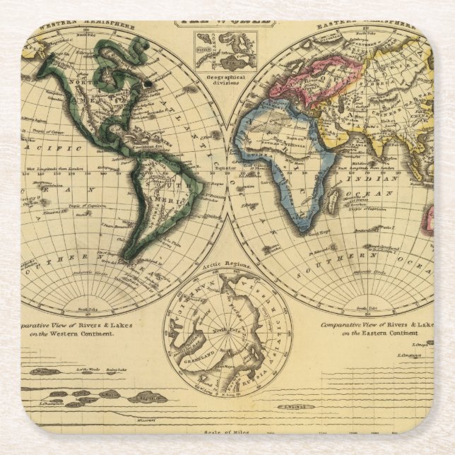 The World 3 2 Square Paper Coaster (Front)