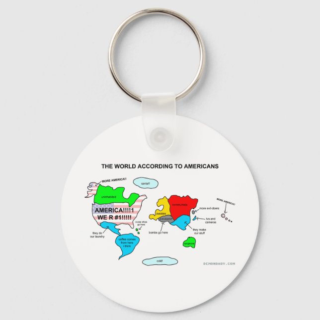 The World According to Americans Key Ring (Front)