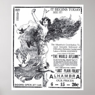 'The World Aflame' 1919 vintage movie ad poster