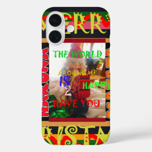 The world around Me is happy to Have You colours M iPhone 16 Case