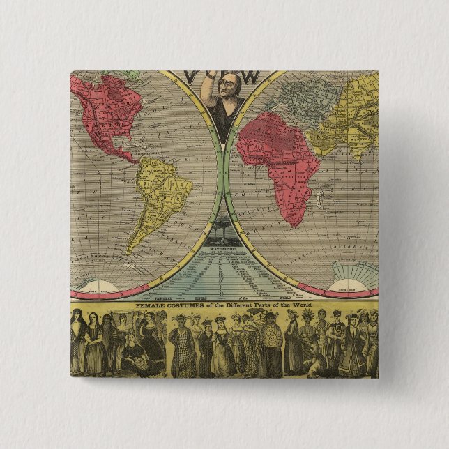 The World At One View 15 Cm Square Badge (Front)