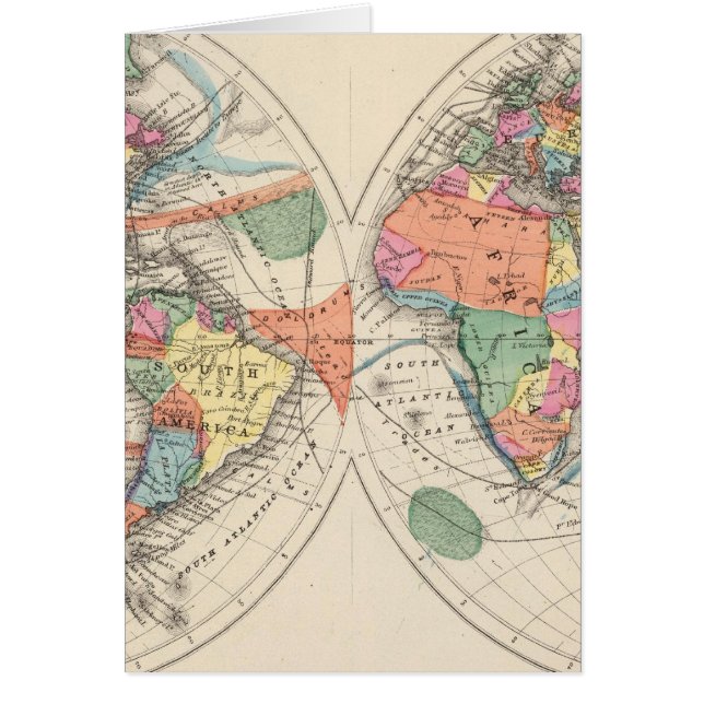 The world Atlas map with currents and trade winds (Front)