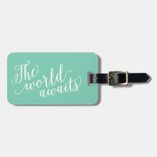 The World Awaits in Seafoam   Luggage Tag
