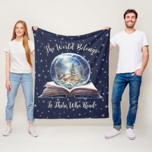The World Belongs To Those Who Read Design Fleece Blanket