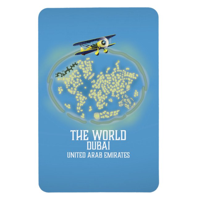 The World Dubai United Arab Emirates map Magnet (Vertical)