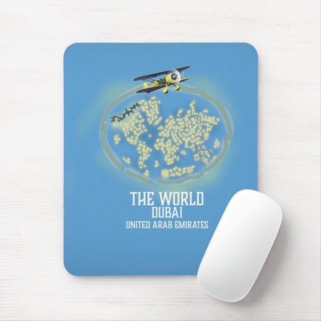 The World Dubai United Arab Emirates map Mouse Pad (With Mouse)