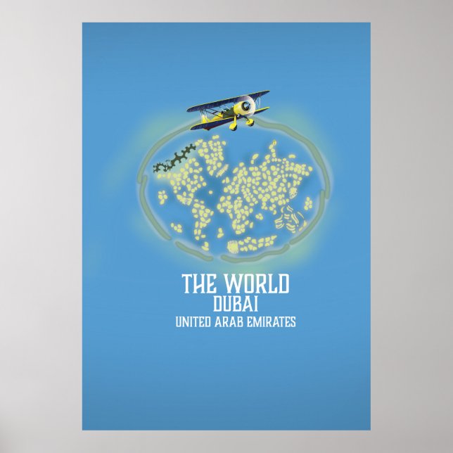 The World Dubai United Arab Emirates map Poster (Front)