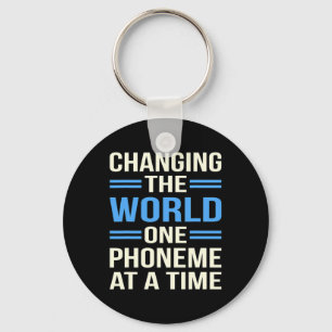 The World Dyslexia Awareness Silver Ribbon Graphic Key Ring