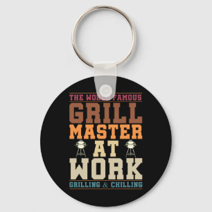The World Famous Grill Master At Work Funny Bbq Rb Key Ring