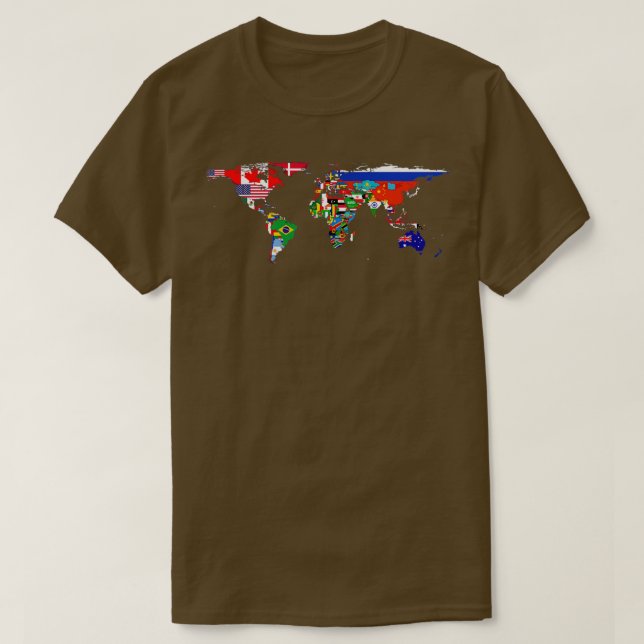 The World Flag Map T-Shirt (Design Front)