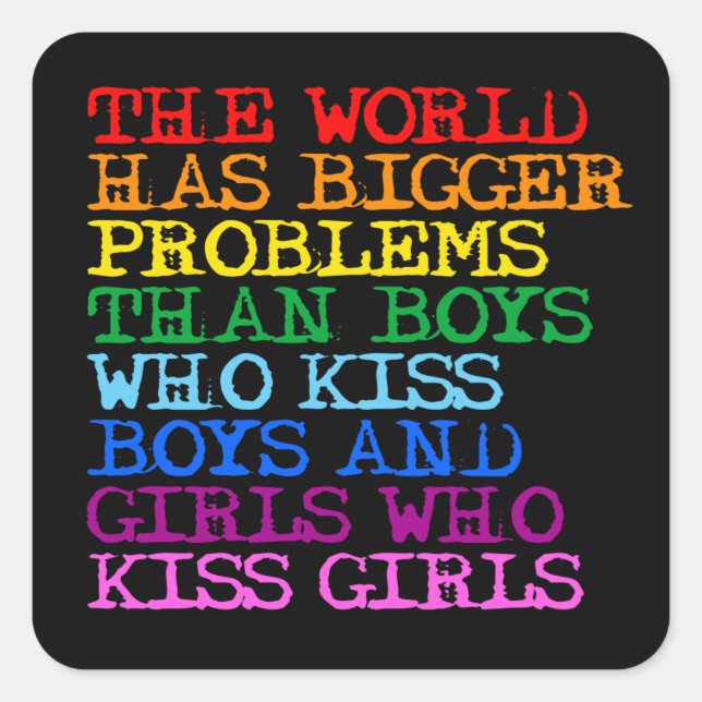 The world has bigger problems T-Shirt Square Sticker (Front)