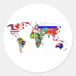 The World In Flags Classic Round Sticker
