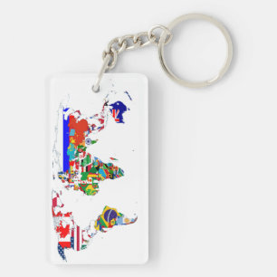 The World In Flags Key Ring