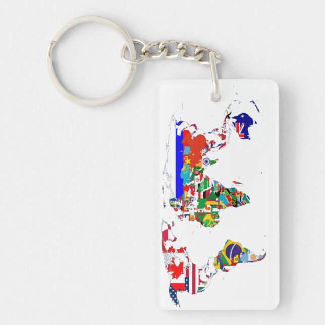 The World In Flags Key Ring (Front)