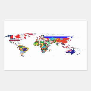 The World In Flags Rectangular Sticker