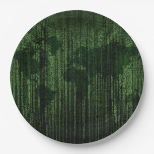 The world in the matrix paper plate