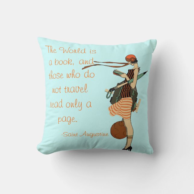 The World is a book Cushion (Front)