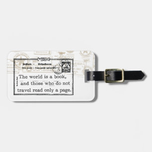 "The World is a Book" Vintage Travel Luggage Tag