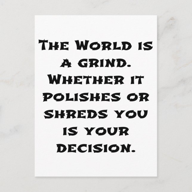 The World Is A Grind Postcard (Front)