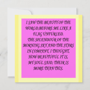 THE WORLD IS BEAUTIFUL POEMS BOOKS LETTERS HOLIDAY CARD