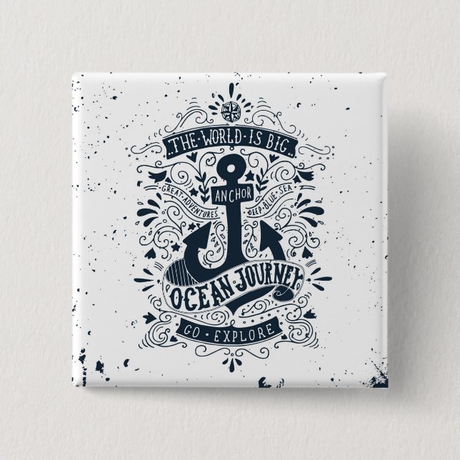 The World Is Big - Go Explore 15 Cm Square Badge (Front)