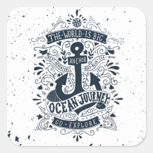 The World Is Big - Go Explore Square Sticker