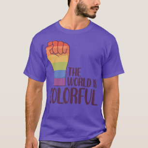 The World Is Colourful Gay Queer Couple Rainbow LG T-Shirt
