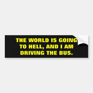 THE WORLD IS GOING TO HELL BUMPER STICKER