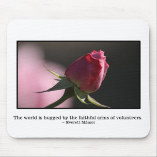 The world is hugged by volunteers mouse pad