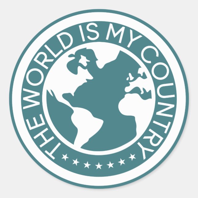 The World is My Country Sticker. Classic Round Sticker (Front)