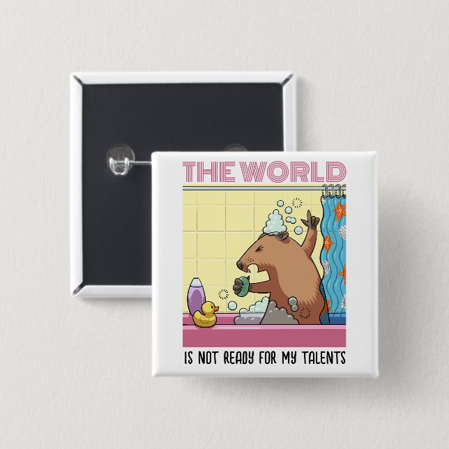 The World Is Not Ready Singing Groundhog 15 Cm Square Badge (Front & Back)