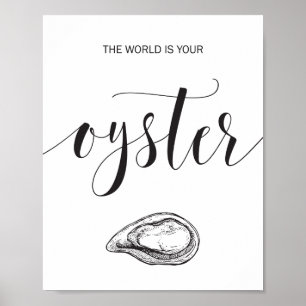 The World is Your Oyster Calligraphy Inspirational Poster