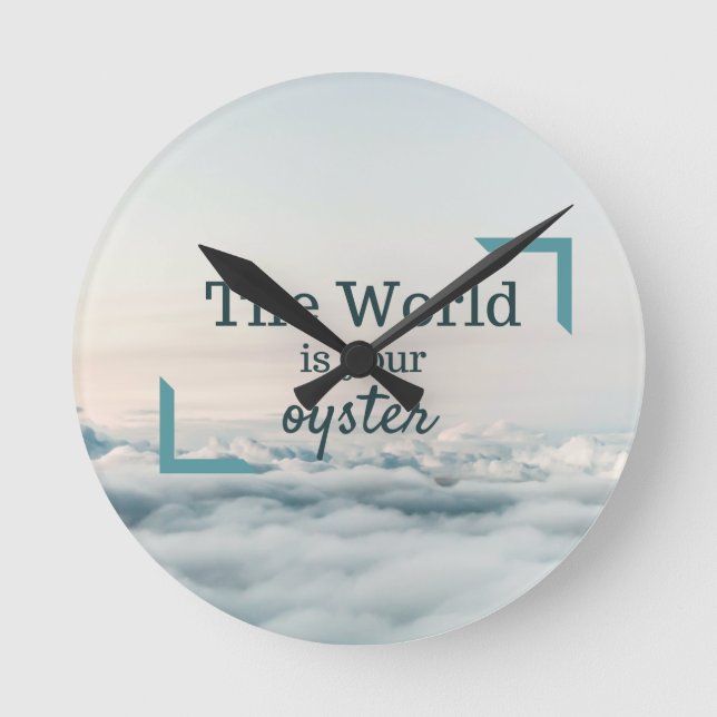 The World Is Your Oyster Round Clock (Front)