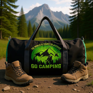 The World Is Yours To Discover Go Camping Duffle Bag