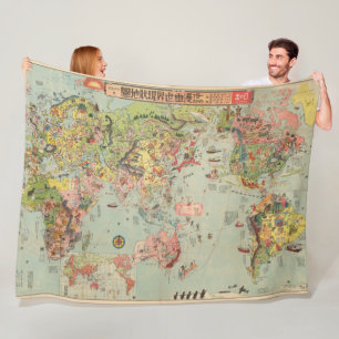 The World Map at a Glance - World Air Routes Fleece Blanket