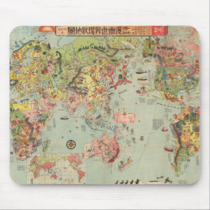 The World Map at a Glance - World Air Routes Mouse Pad